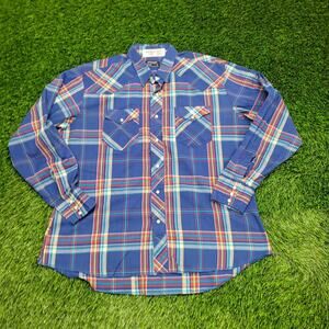 Vintage 80s Wrangler Pearl Snap Shirt XL 24x30 USA Made